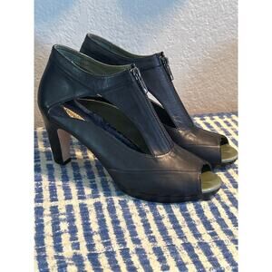 Glory Gold IMPACT Black Leather Open Toe Luxury Heels